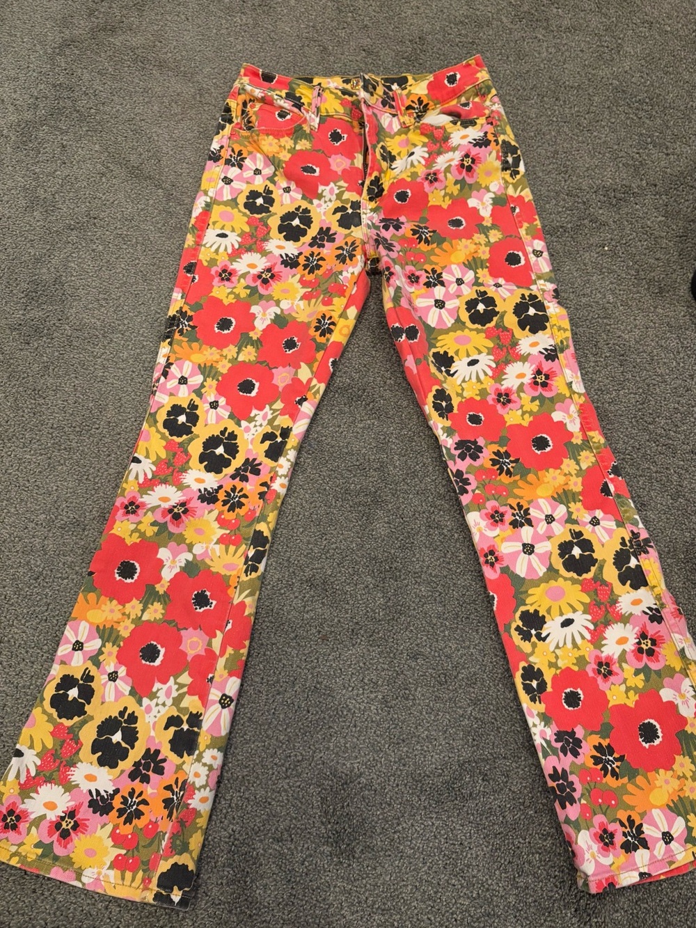 MOTHER Mid rise Smokin double flood Jeans in Flowers Alfresco